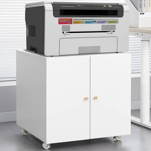 Sleek Mobile Printer Stand with Storage for Home Office