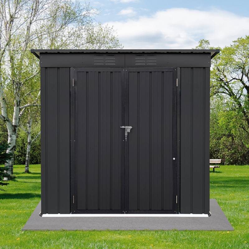 Chic Black Garden Shed for Stylish Storage