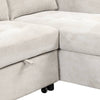 Chic Light Gray Chaise Lounge with Hidden Storage and USB Charger