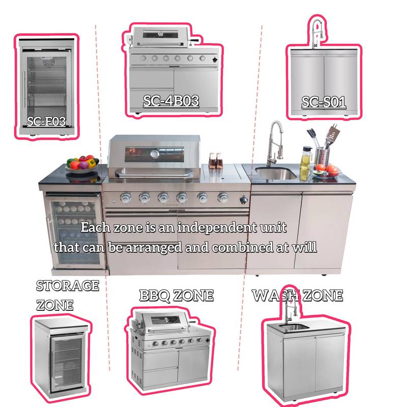 Ultimate Outdoor BBQ Island with Wine Cooler & Storage