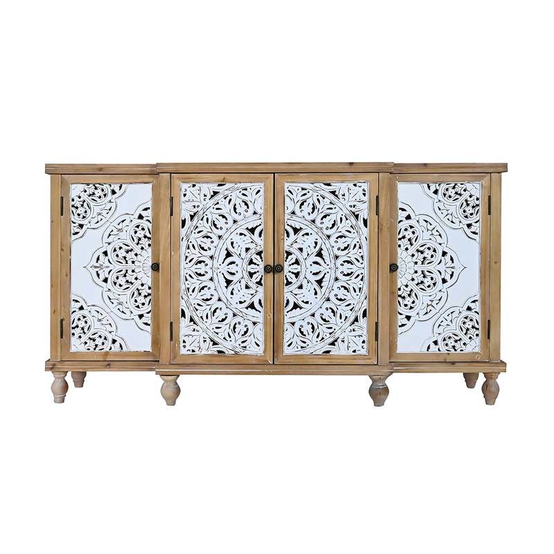Charming Hollow-Carved Storage Cabinet