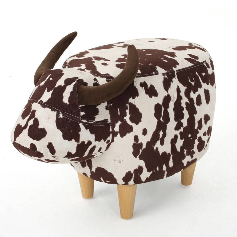 Cozy Cow Ottoman: Adorable Velvet Foot Stool for Any Space