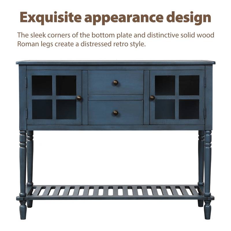 Charming Navy Farmhouse Console Table