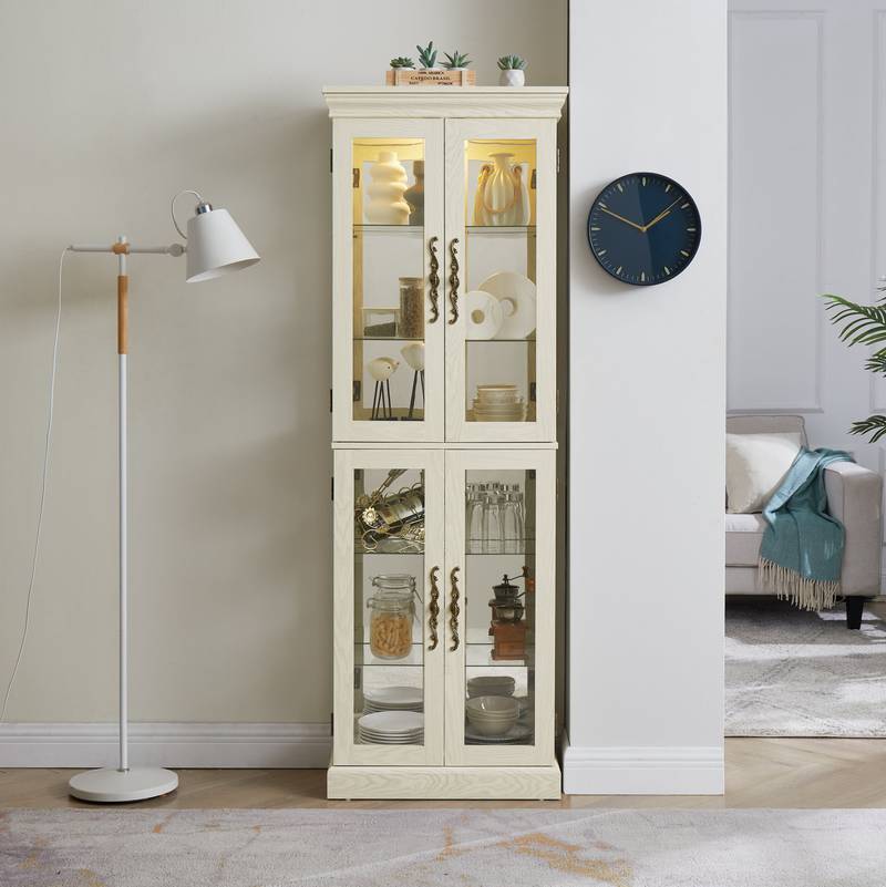 Elegant Glass Display Cabinet with Lights