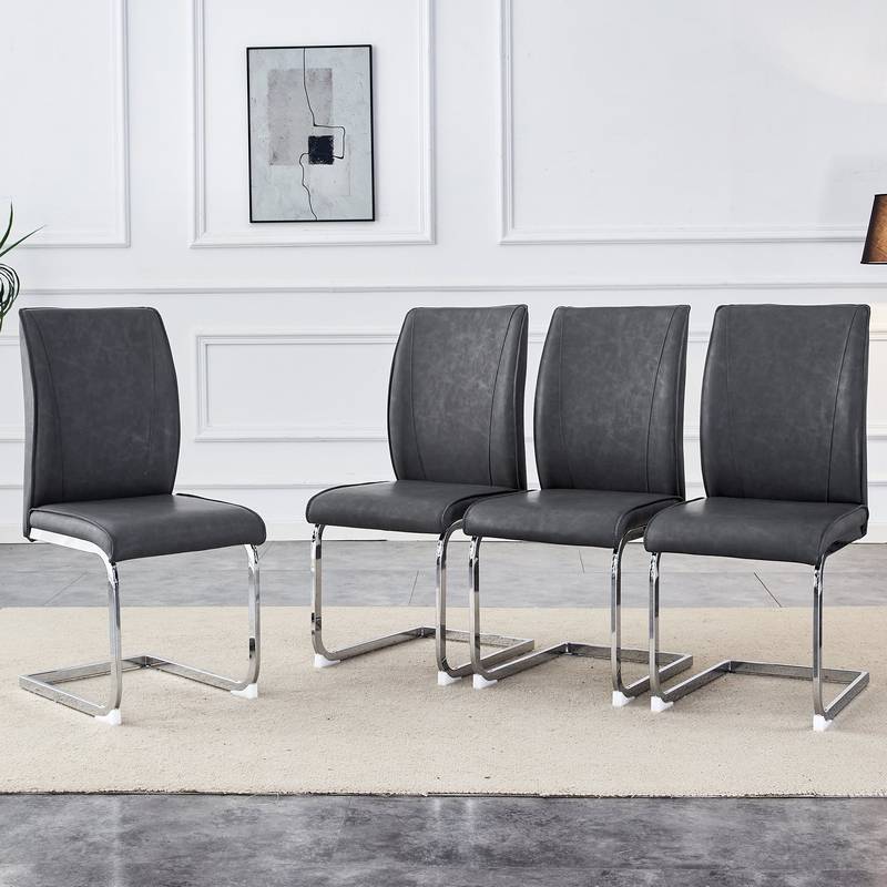 Sleek Gray Arch Dining Chairs - Set of 4