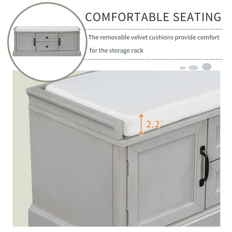 Cozy Storage Bench with Cushioned Seat