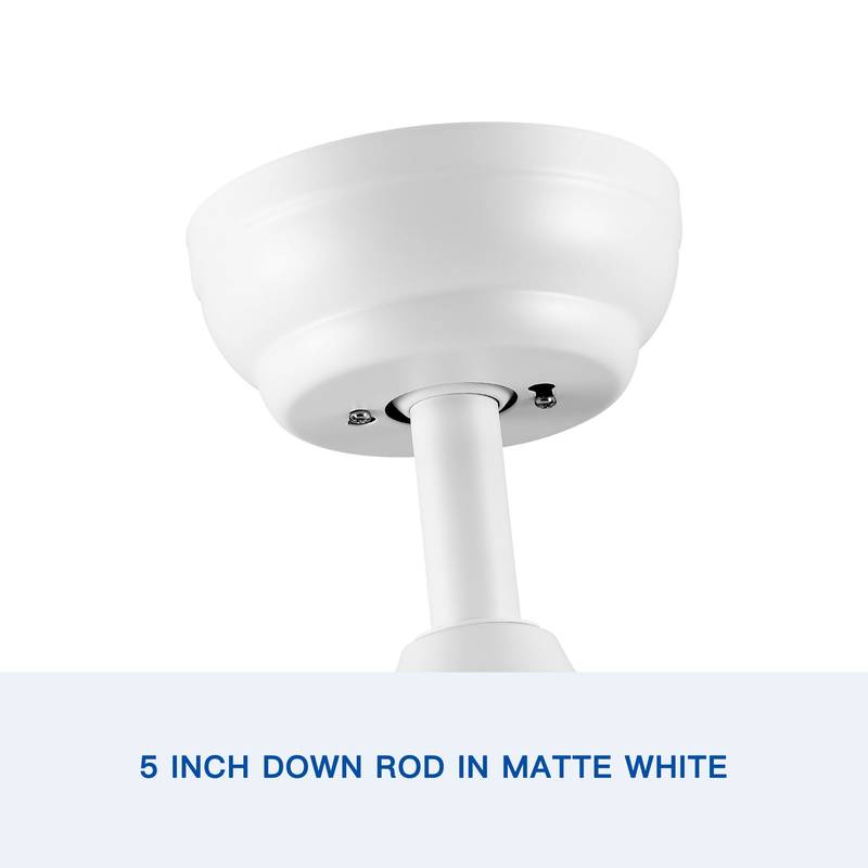Sleek LED Ceiling Fan with White Blades