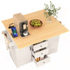 Stylish Rolling Kitchen Island with Drop Leaves and Storage