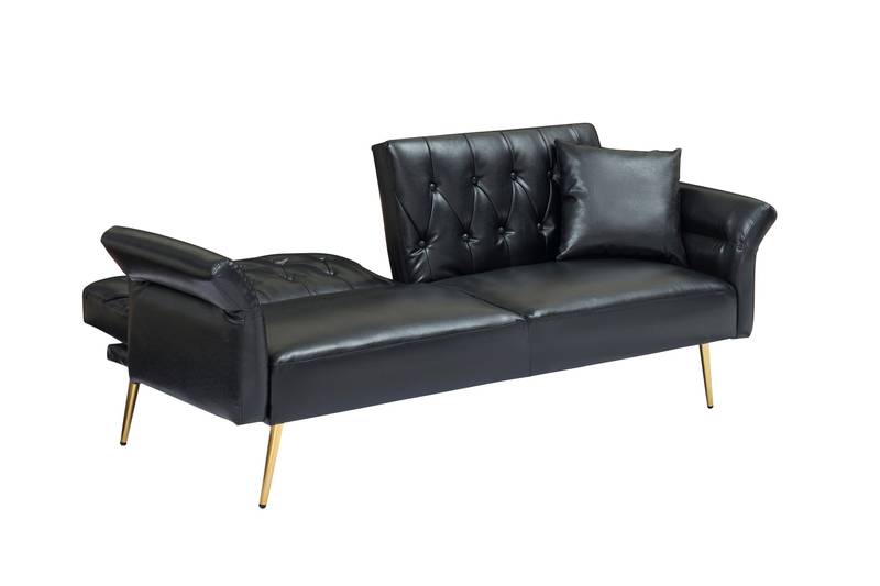 Cozy Convertible Faux Leather Sofa Bed