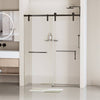 Sleek Sliding Soft-Close Shower Door with Tempered Glass & Matte Black Finish