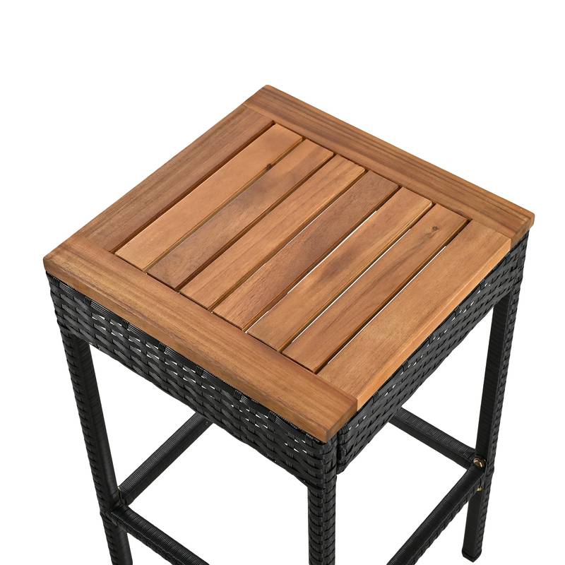 Cozy Acacia Bistro Set with Cushions