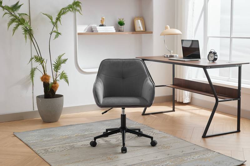 Chic Velvet Rolling Desk Chair