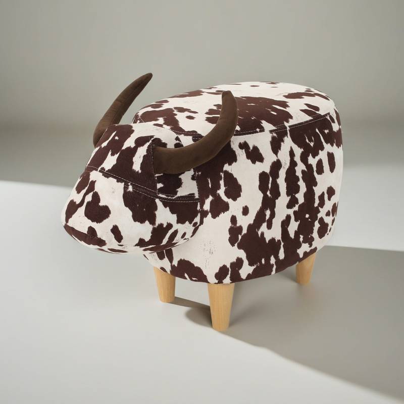 Cozy Cow Ottoman: Adorable Velvet Foot Stool for Any Space