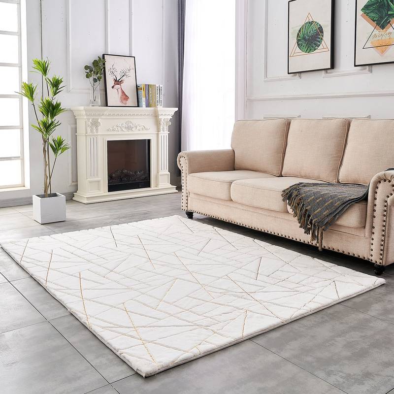 Gilded Chic Faux Fur Rug