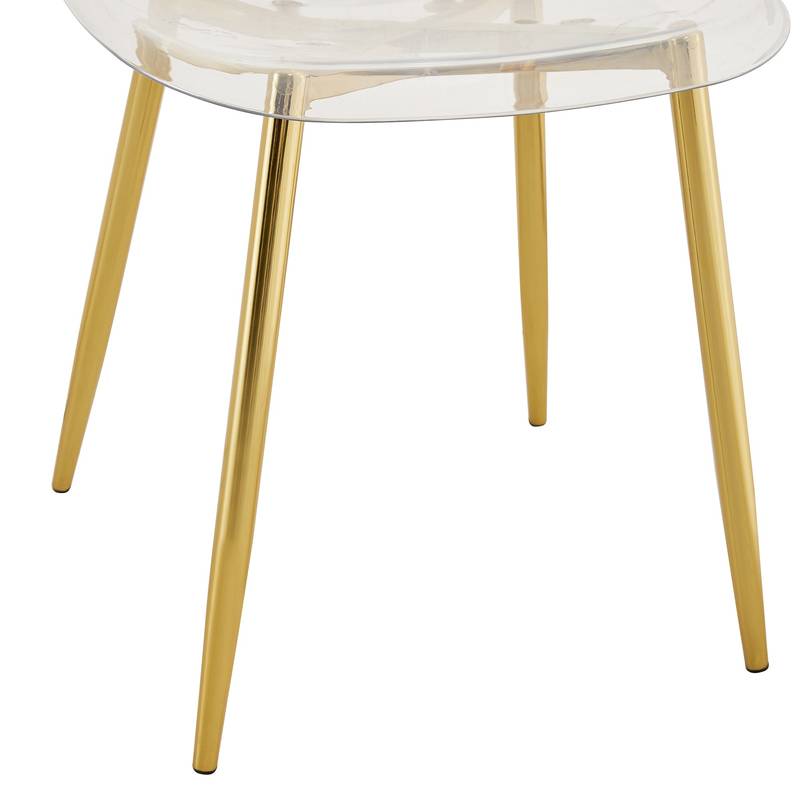 Chic Crystal Dining Chairs - Set of Four with Gold Legs