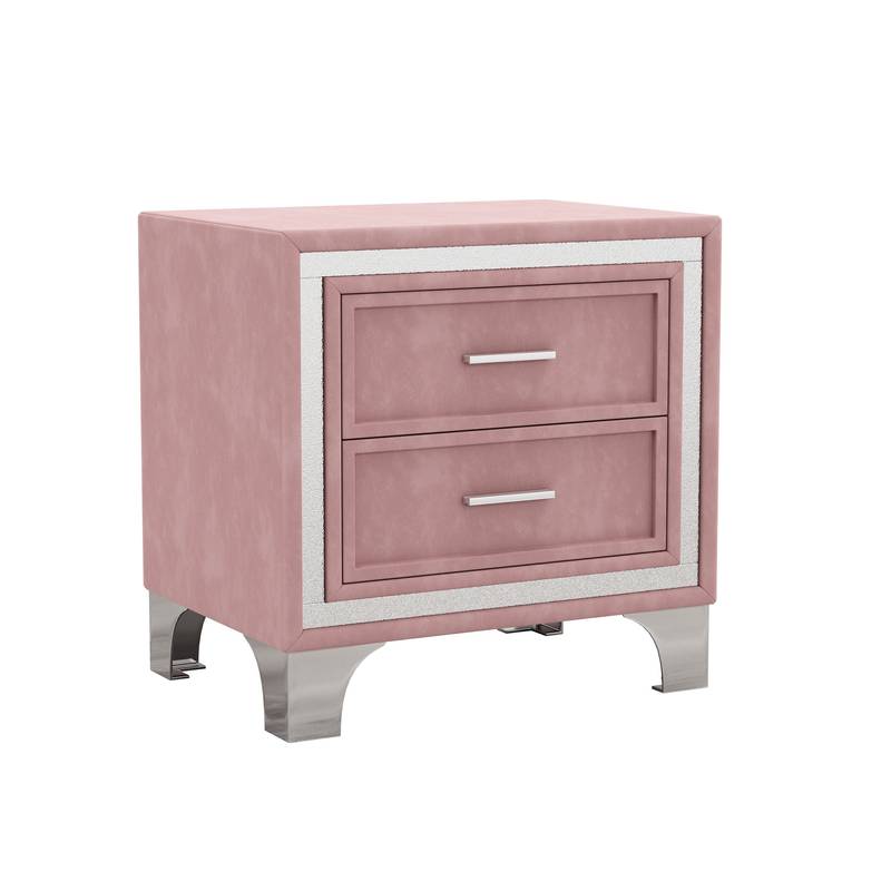 Pink Dream Bedroom Set with LED Bed and Nightstands