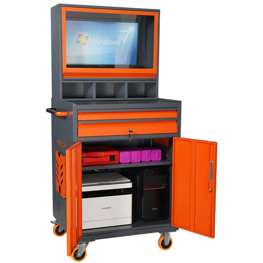 Mobile Metal PC Cabinet - Fits Up to 27-inch Monitors!