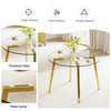 Chic Glass Round Table with Golden Legs