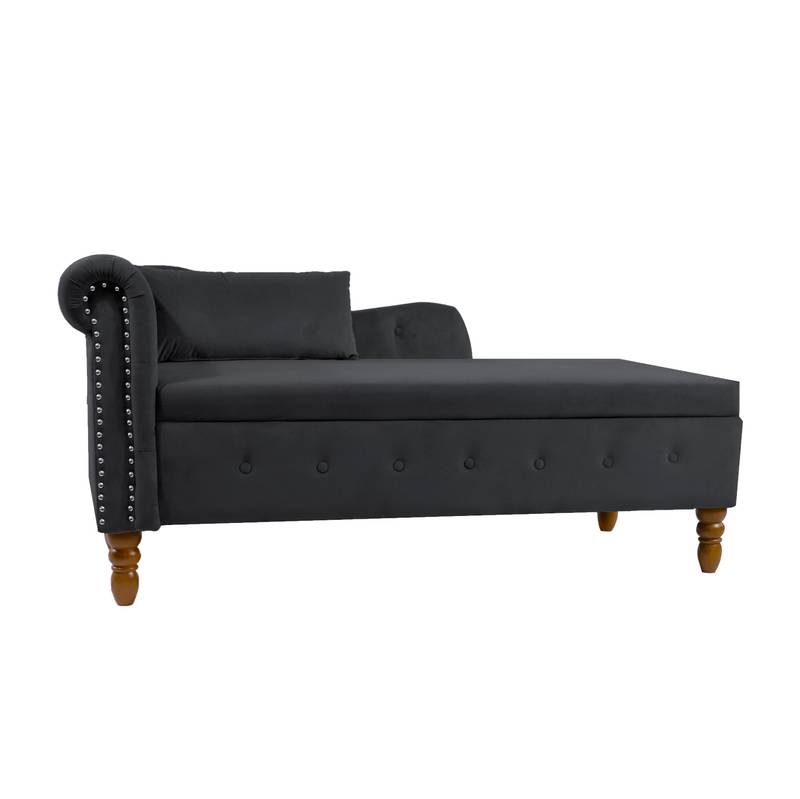 Velvet Dream Lounge Chair with Storage & Pillow