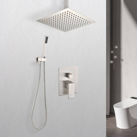 Spa-Like Ceiling Shower Combo with Handheld Wand