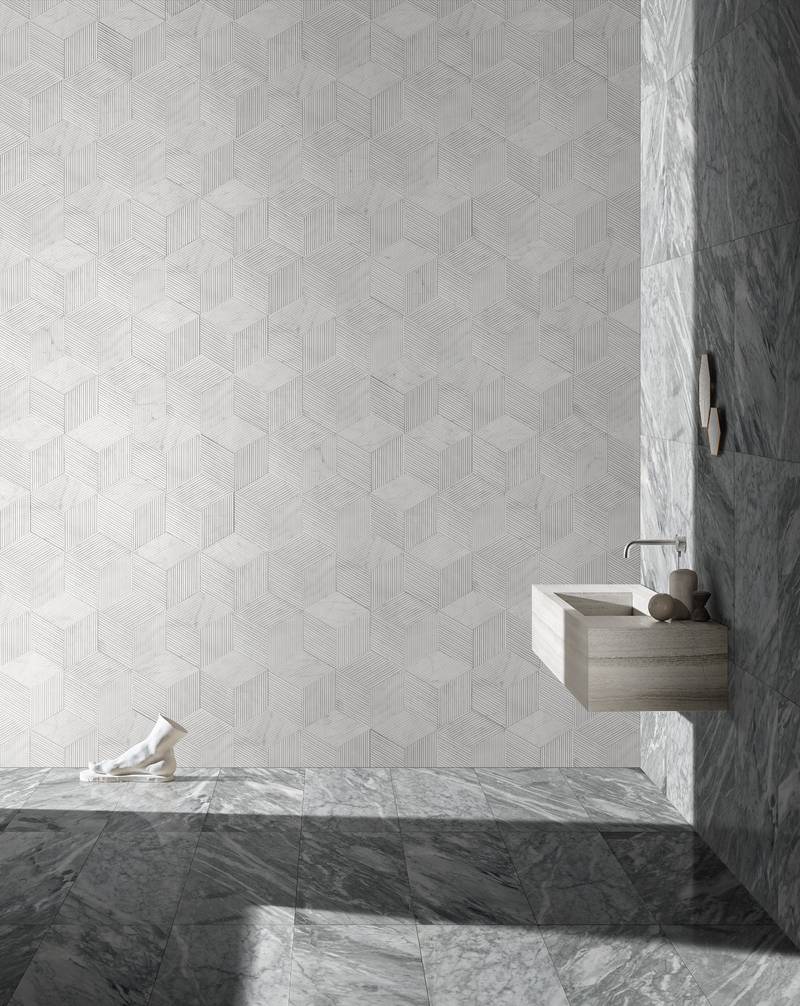 Elegant Gray Carrara Marble Tile