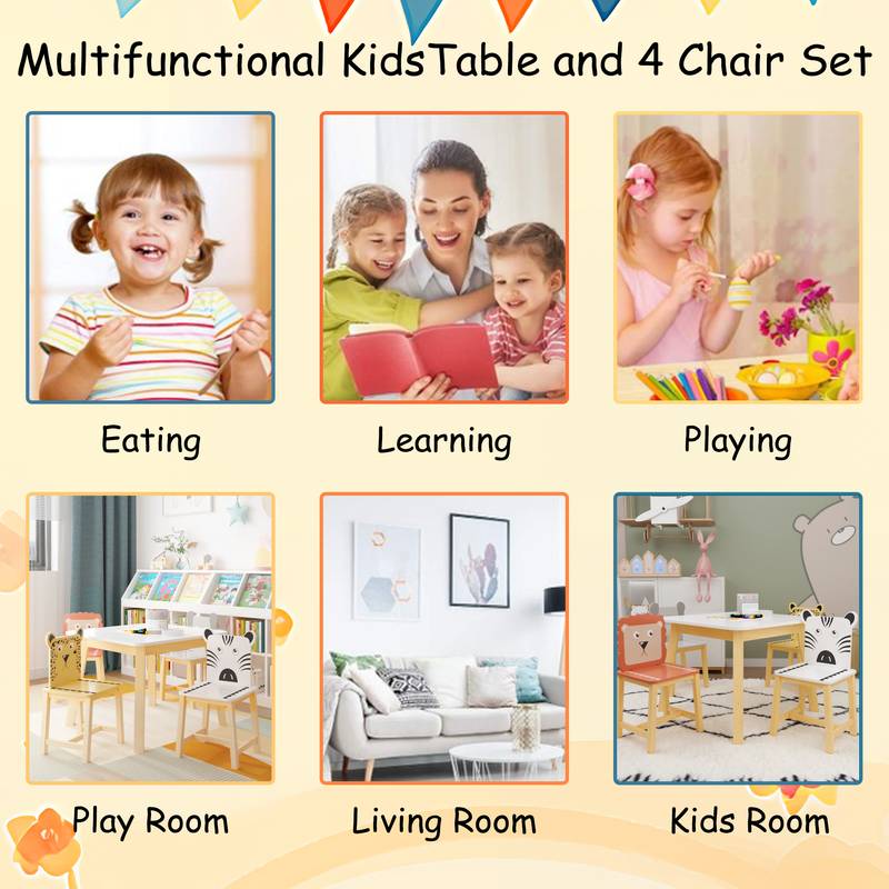 Animal Fun Kids' Table & Chair Set