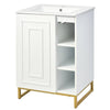 Chic White Bathroom Vanity with Gold Legs