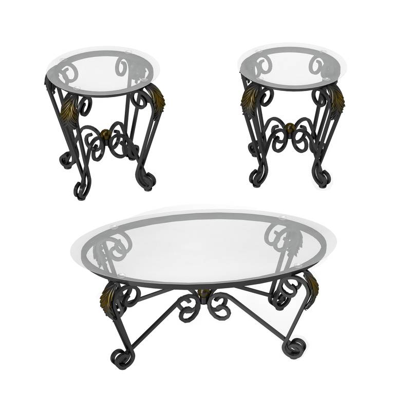 Rustic Chic Glass Coffee Table Trio