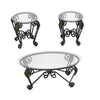 Rustic Chic Glass Coffee Table Trio