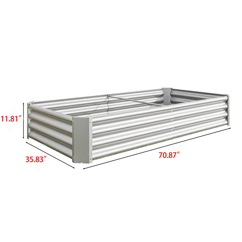 Shiny Silver Garden Bed for Fresh Greens