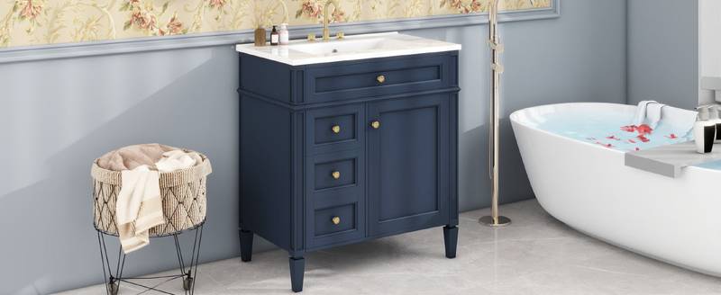 Sleek Bathroom Vanity with Stylish Sink and Ample Storage
