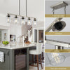 Modern Brushed Nickel Chandelier with Clear Glass Shades