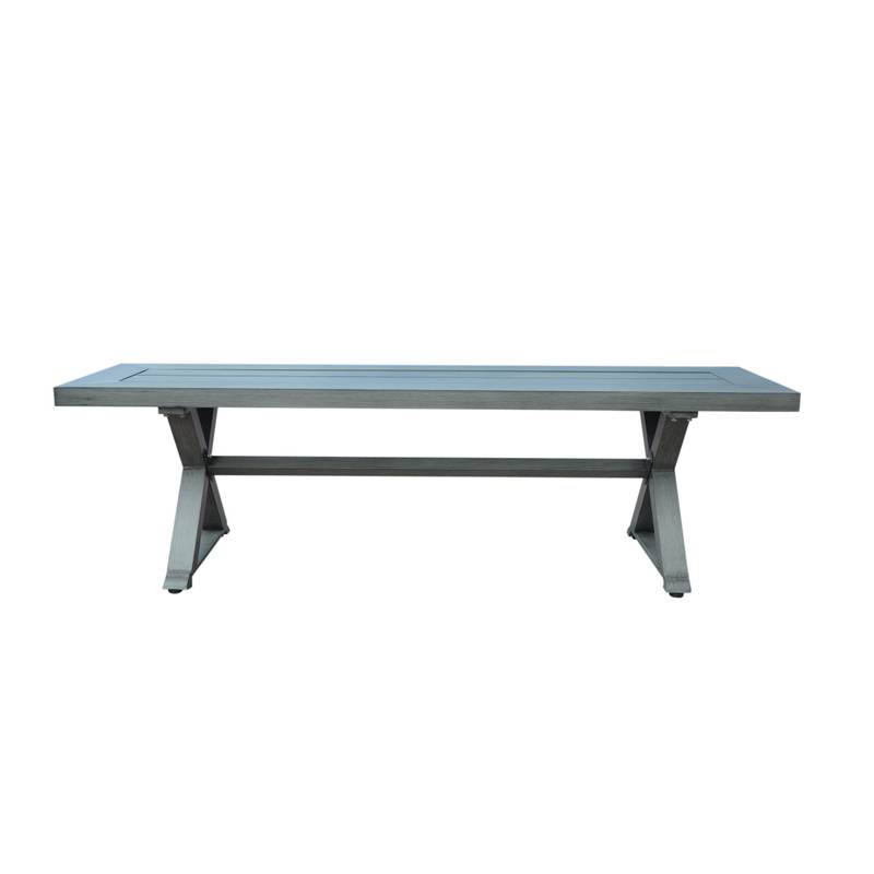 Chic Gray Aluminum Outdoor Bench