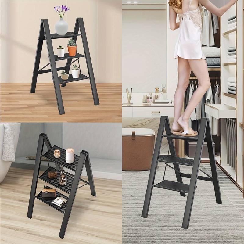 Easy Fold Aluminum Step Ladder - Sturdy & Portable!
