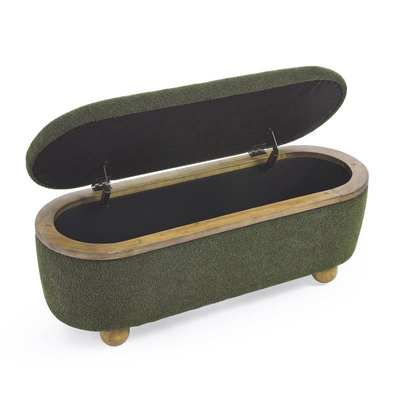 Cozy Green Storage Bench