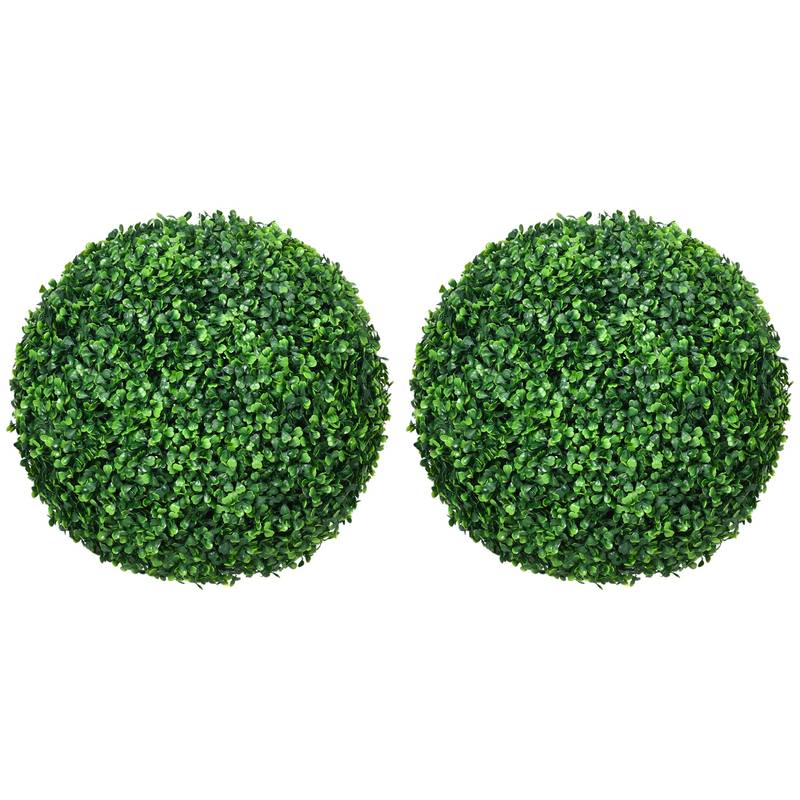 Charming Boxwood Topiary - Set of Two Artificial Greenery Balls