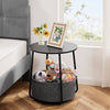 Chic Round Side Table with Fabric Basket