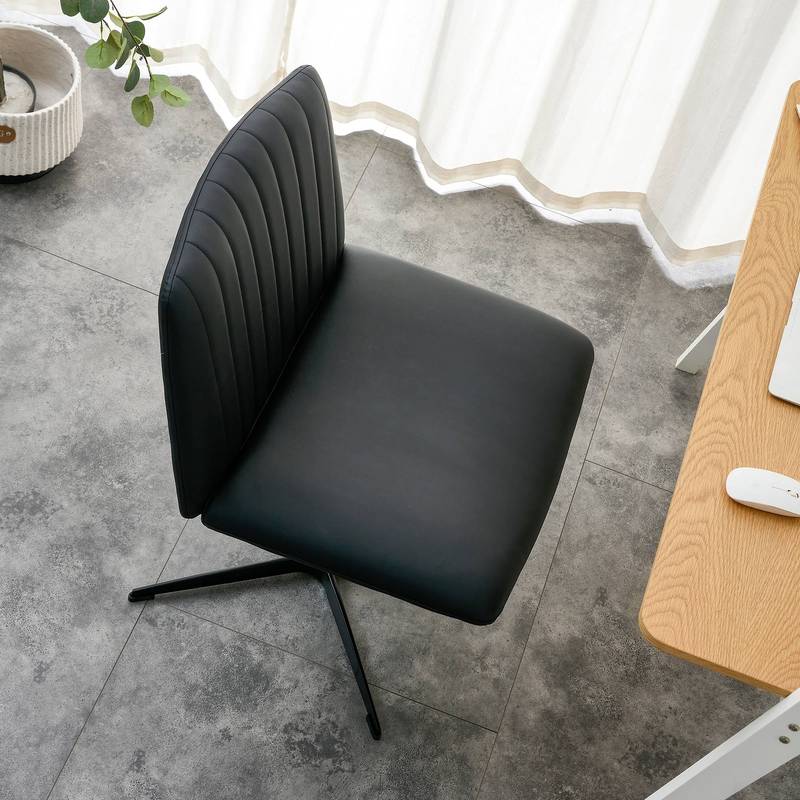 Sleek Black Adjustable Swivel Chair for Home & Office