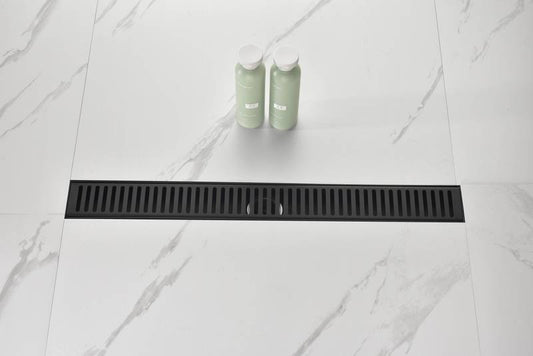 Sleek Shower Drain with Removable Grate and Hair Trap