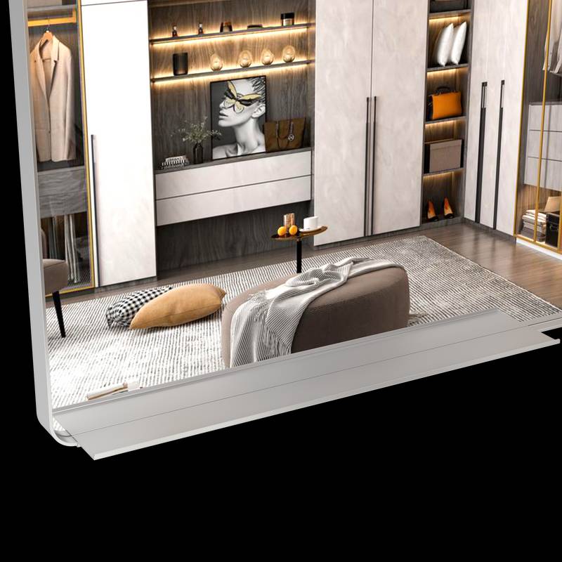 Stylish Full-Length Wall Mirror with Removable Tray