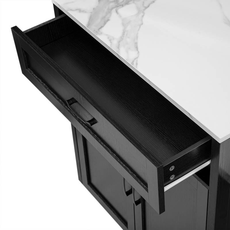 Stylish Expandable Kitchen Island with Storage and Power Outlet