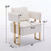 Chic Teddy Fleece Side Chair with Gold Legs