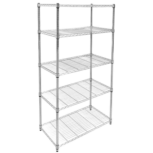 Sturdy Chrome 5-Shelf Storage Rack