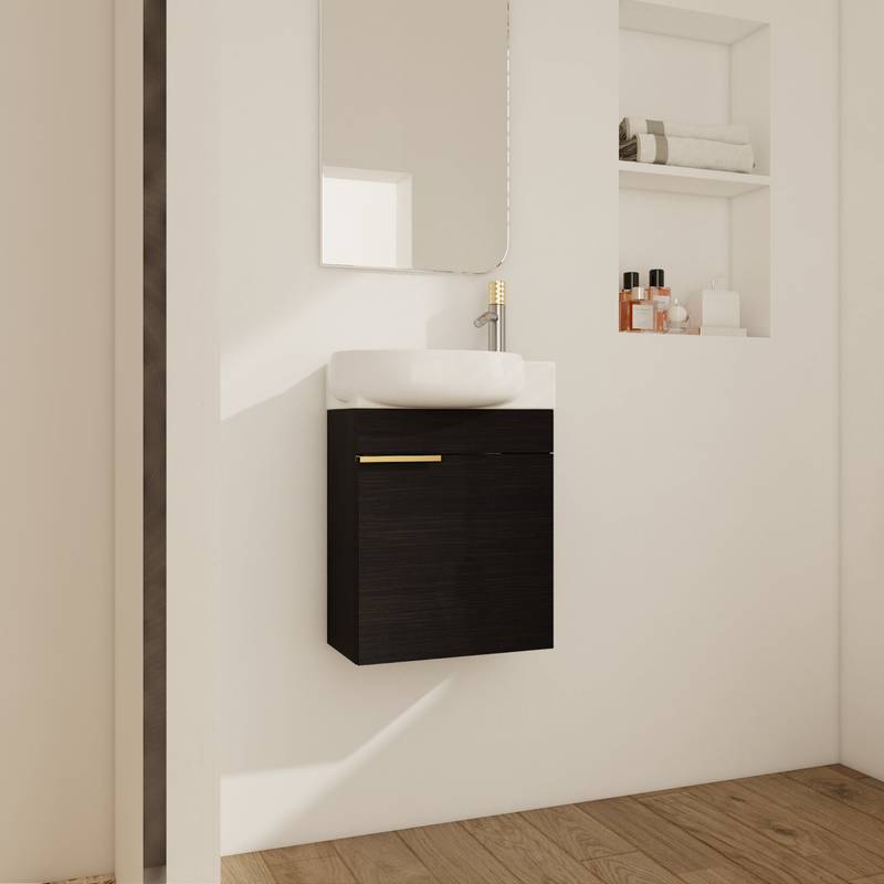 Cozy Compact Bathroom Vanity with Soft Close Doors & Sink