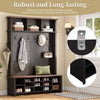 Chic Farmhouse Entryway Bench with Hooks & Shelves