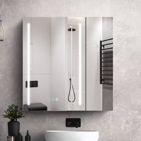 Glow & Go LED Bathroom Cabinet with Mirror and Defogger