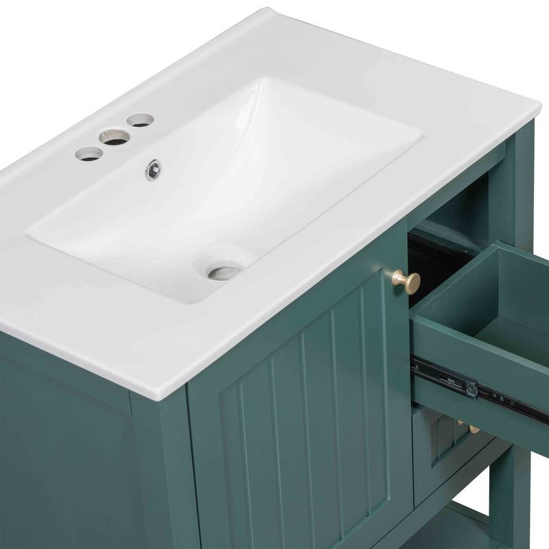 Chic Bathroom Vanity with Ceramic Sink