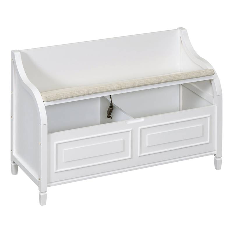 Rustic Charm Storage Bench with Safety Hinge