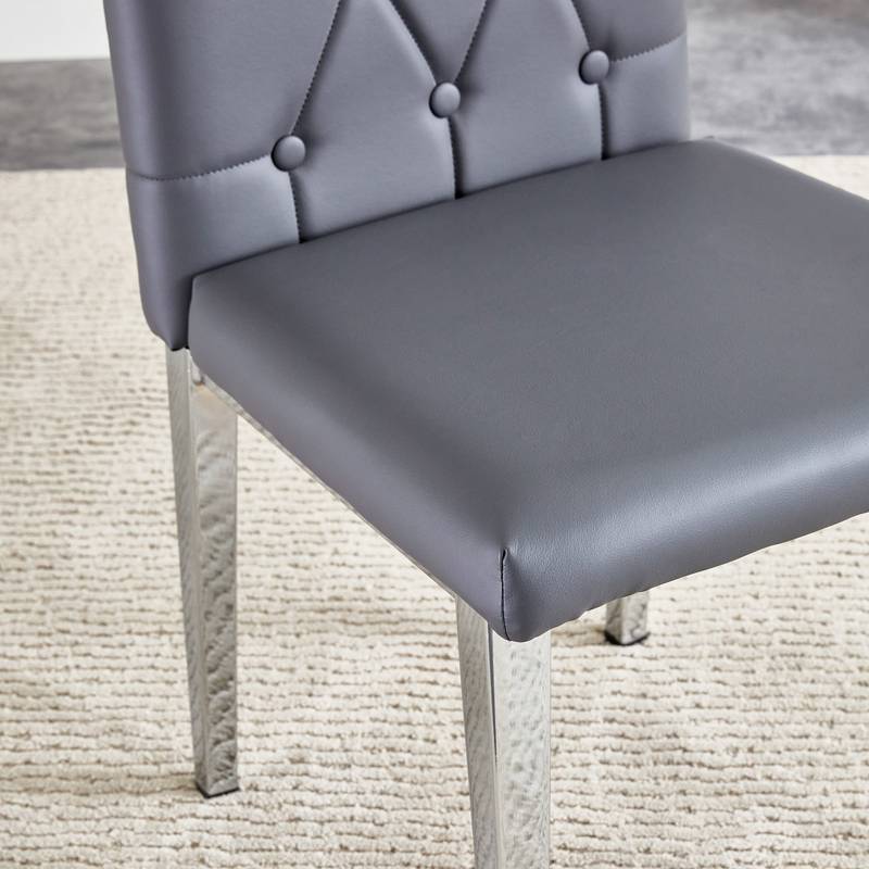 Stylish Gray Armless Dining Chairs Set