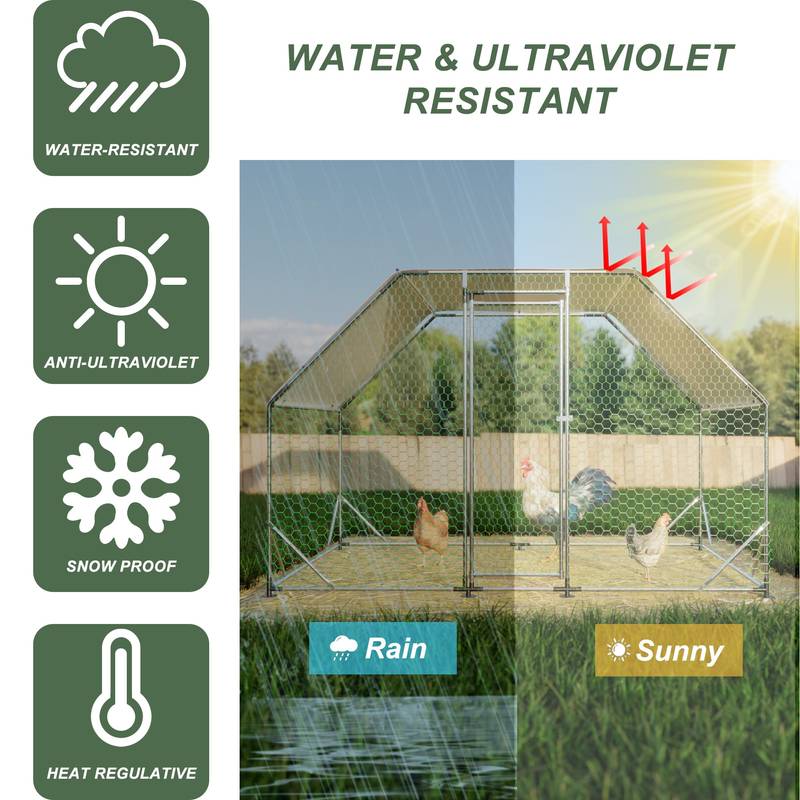 Walk-In Chicken Coop with Waterproof Cover
